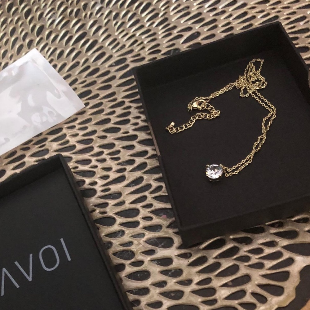 14K Gold Plated Swarovski Crystal Solitaire